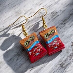 Adorable Chester Cheetah Party Size Resin Cheetos Crunchy Snacks Earrings